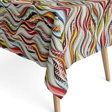 Jacquard Tischdecke aus beschichteter Baumwolle mit Fleckenschutz COLOR LOVE eck