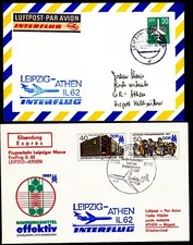 ✈2x Messesonderflug 1987 "Leipzig - Athen" H/L T.III Nr. 476 !!