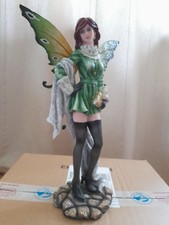 Elfen Figur mit grünem Kleid - Höhe ca. 31 cm, Breite ca. 22 cm, Tiefe ca. 11 cm