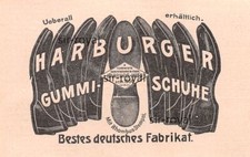 Harburger Gummi-Schuhe - Hamburg Harburg - 1905 - Historische Werbung ~10x6cm
