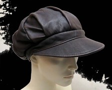 SATTLERQUALITÄT Lederkappe LAMMLEDER Schirmkappe NEU Ballonkappe KAPPE Braun ***