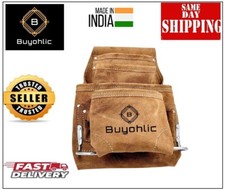 Strapazierfähige Wildleder-Schreinerwerkzeug- & Nageltasche - 10 Taschen Baut...