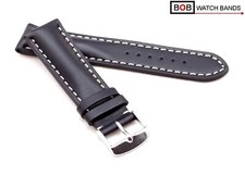 BOB ECHTLEDERUHRBAND kompatibel mit Breitling Schwarz Auswahl: 18, 20, 22, 24 mm