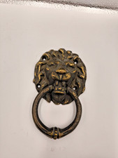 Massiver Löwenkopf Türklopfer – Messing – Vintage Antik Deko - 750g