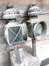 45cm ur alte eisenbahn kutsch kutschen lampe petroleum messing -dachbodenfund