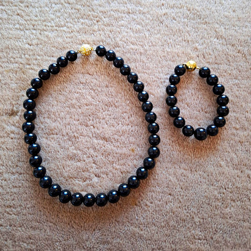 Onyx schmuckset halskette und - onyx-schmuckset,