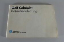 Betriebsanleitung / Handbuch VW Golf 1 / I Cabrio Stand 02/1989