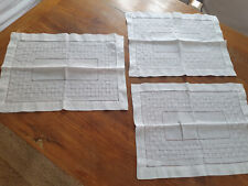 3 Tischsets Deckchen Baumwolle Leinen Landhaus Shabby Deko Tischwäsche vintage