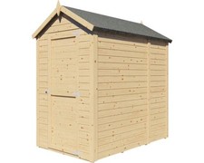 Alopex Gerätehaus M mit Fußboden 134 x 190cm Holz Gartenhaus Elementbausystem