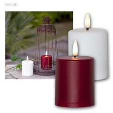 LED Außen-Kerze PAULA mit Dämmerungssensor & Timer, rot/weiß, 1/2/4 Stk, Outdoor