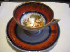 Mokkatasse mit Unterteller Galluba & Hoffmann um 1900 feine Handmalerei