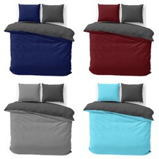 Bettwäsche Wende Bettbezug Einfarbig Mikrofaser Uni Garnitur Doubleface 6 Größen