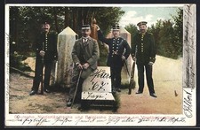 deutsche, niederländ. und belgische Zollwache am Vierländereck, Ansichtskarte 