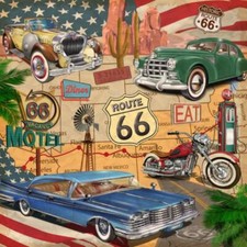 Wandbild vintage route 66 - wandbild:,