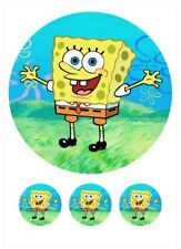 SpongeBob Essbar Party Geburstag Tortenaufleger Torte Freunde Zuckermasse + TEXT