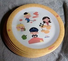 6 Melamin Kinderteller, flache