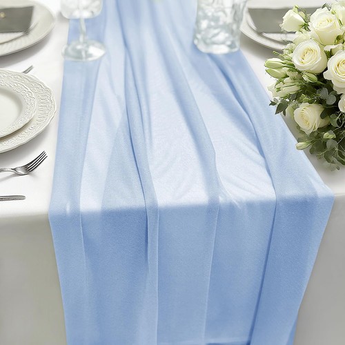 Tischläufer chiffon hellblau - chiffon,