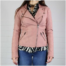 Only Lederjacke Gr. 34 Bikerjacke Kunstleder Damen rose (#3022)