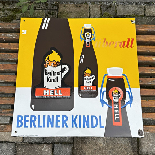 Berliner kindl emailschild - kindl,