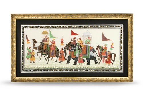 Gerahmte indische seidenkunst - gerahmte,