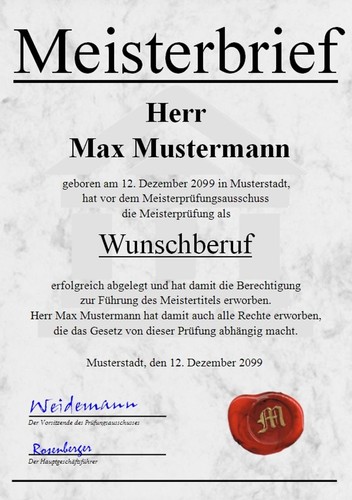 Meisterbrief diplom - meisterbrief,