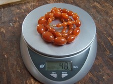 Oliven Bernsteinkette 38 cm Halskette