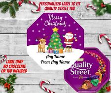 Personalisierter Weihnachts Schokoladenwanne Etikett Aufkleber für Qualität Straße vorgeschnitten