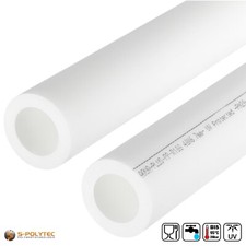 PP-R Aqua-Plus - PPR Rohr Stangen Kunststoff Fusiotherm 20-40 mm - 2 Meter, WEIß