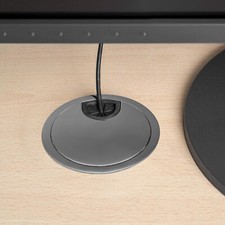 Emuca 6x Tisch Kabeldurchlass Ø80mm Rund aus Zamak-Chrom Kabelabdeckung    A80