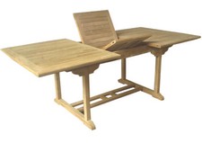 Premium XL Teak Ausziehtisch rechteckig Gartentisch Teakmöbel ausziehbar 180 cm