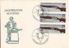 DDR Ersttagsbrief Jagdwaffen aus Suhl MINr. 2377,2379 u. 2381