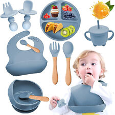 8 Stücke Baby Silikon Teller Kindergeschirr Sets Geschirrset Saugnapf Rutschfest