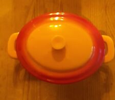 Mini Kasserolle oval+ Deckel Auflaufform Keramik 13 cm lang, 10 cm breit