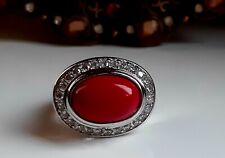 Rote Koralle Silberring°.