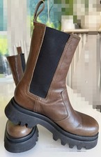 Chelsea-Stiefel  Zara Damen Leder 39 Braun Guten Zustand