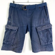 Khujo Shorts Kurze Hose Cargo W33 Herren Bermuda Blau Seitentaschen Sommer