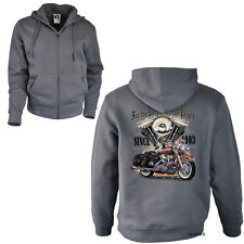 Motorrad Biker Jacke Hoodie Sweatjacke classic Harley-Motiv USA Oldtimer  *4081