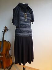 INVERO Pullover, Pullunder-Überwurff, Gr. M/36-38, Jacquardstrick, Wolle, Grau,