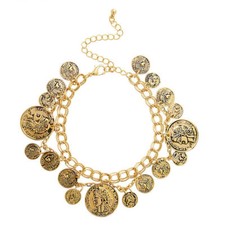 Gold Armband Münzen Schmuck orientalische Kostüme, Wahrsager ,Aphrodite,Grieche