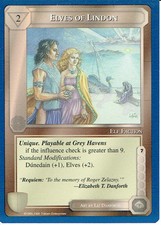 MITTELERDE BLAUER RAND PREMIER RARE KARTE ELFEN VON LINDON