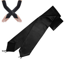 Schwarze Handschuhe Lang Armstulpen Halloween Kostüm Classic Abendhandschuhe