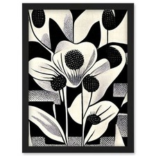 Black White Abstract Retro