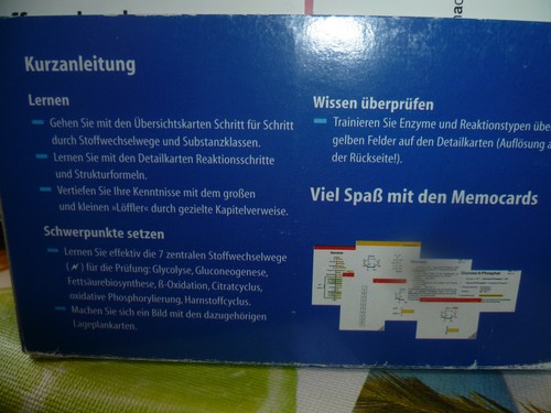 Memocards biochemie legen - biochemie:,