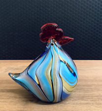 Glasfigur Hahn Vogel Skulptur