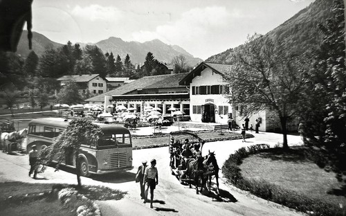 Ruhpolding kurhaus 1961 bus - ak,
