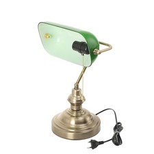 Tischlampe Vintage Grün Glas Bankerlampe mit Glühbirne Schreibtischlampe Retro