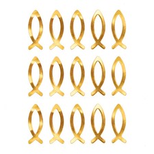 Fisch Sticker Gold Glänzend 15 Stk. Aufkleber Taufe Kommunion Konfirmation Deko