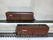 2x Piko Selbstentladewagen mit Ladung, H0, AC, gebraucht #0268