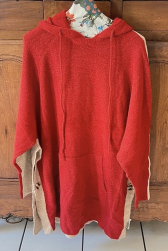 Schal mit kapuze rot - kapuze,,