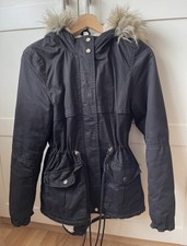 Schwarzer damen parker mit - parker,